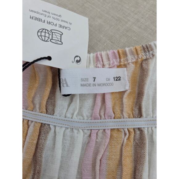 Zara Girl's Striped Linen Dress - Picture 4 of 5